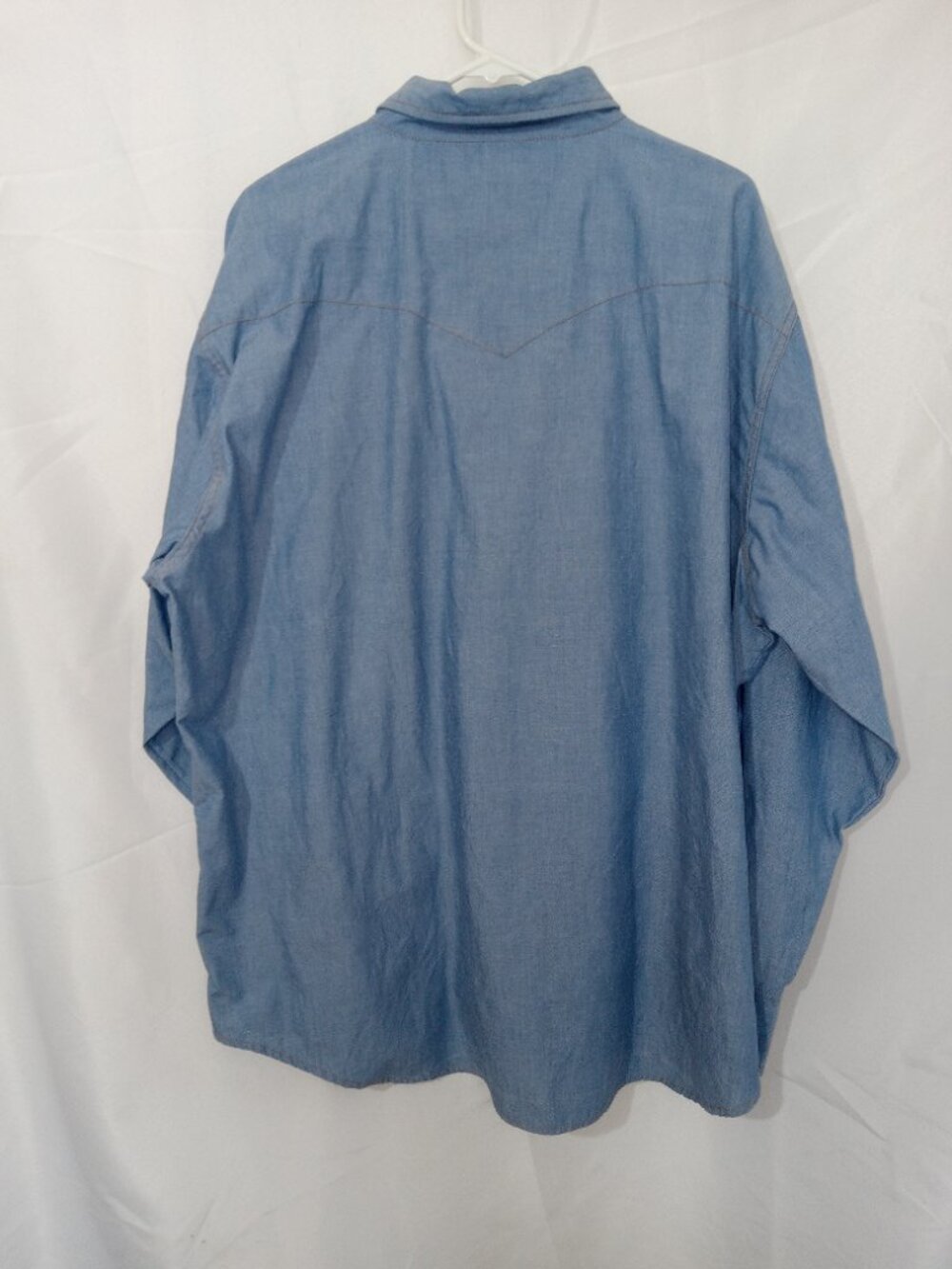 Vintage Big Smith Chambray Cowboy Western Pearl Snap Work Rancher Shirt 3XL - Picture 4 of 12